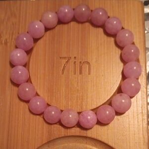 Pink Kunzite Gemstone Beaded Stretch Bracelet